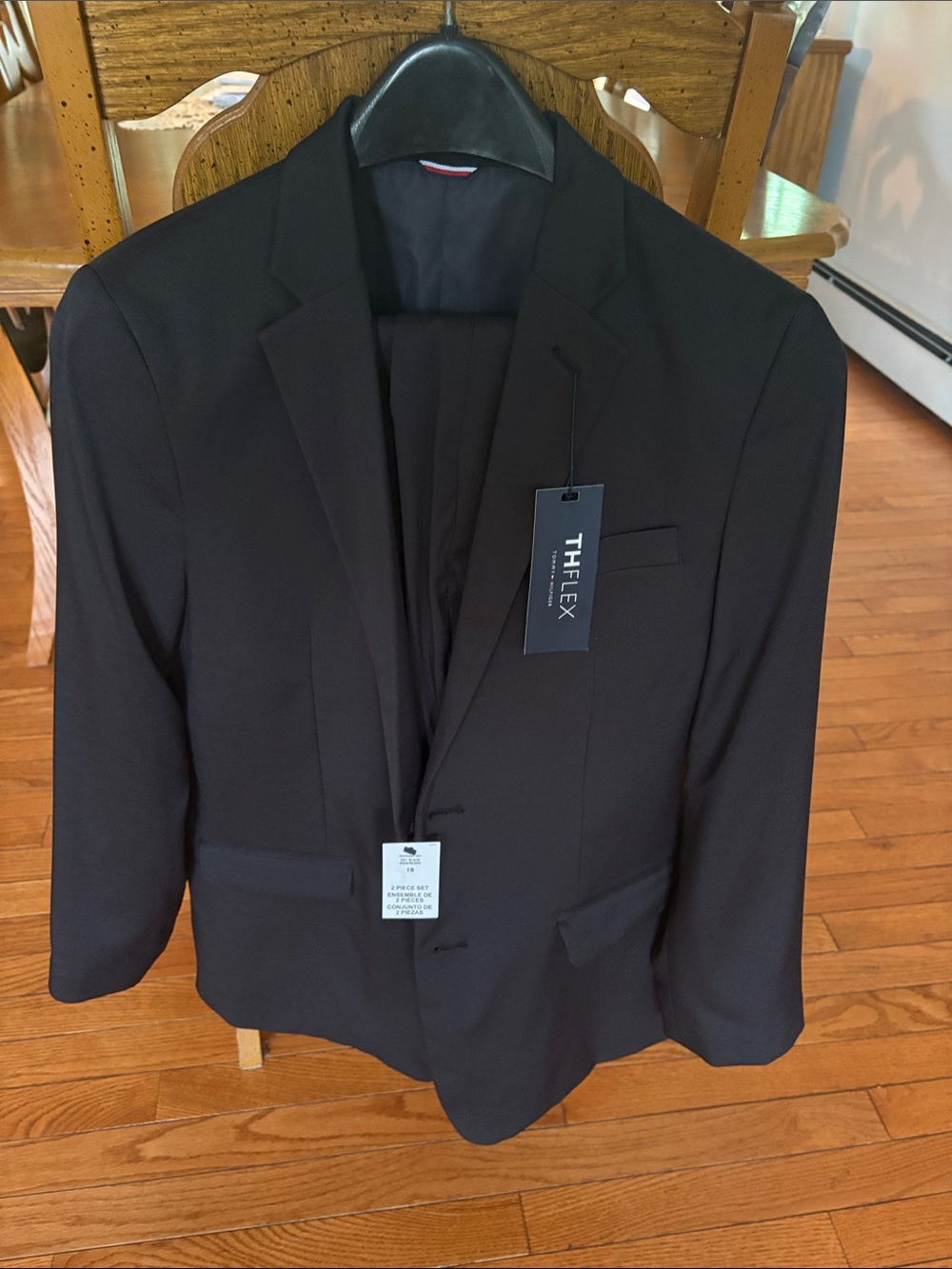 Tommy Hilfiger Black jacket and pants (young men’s size 18) Brand new